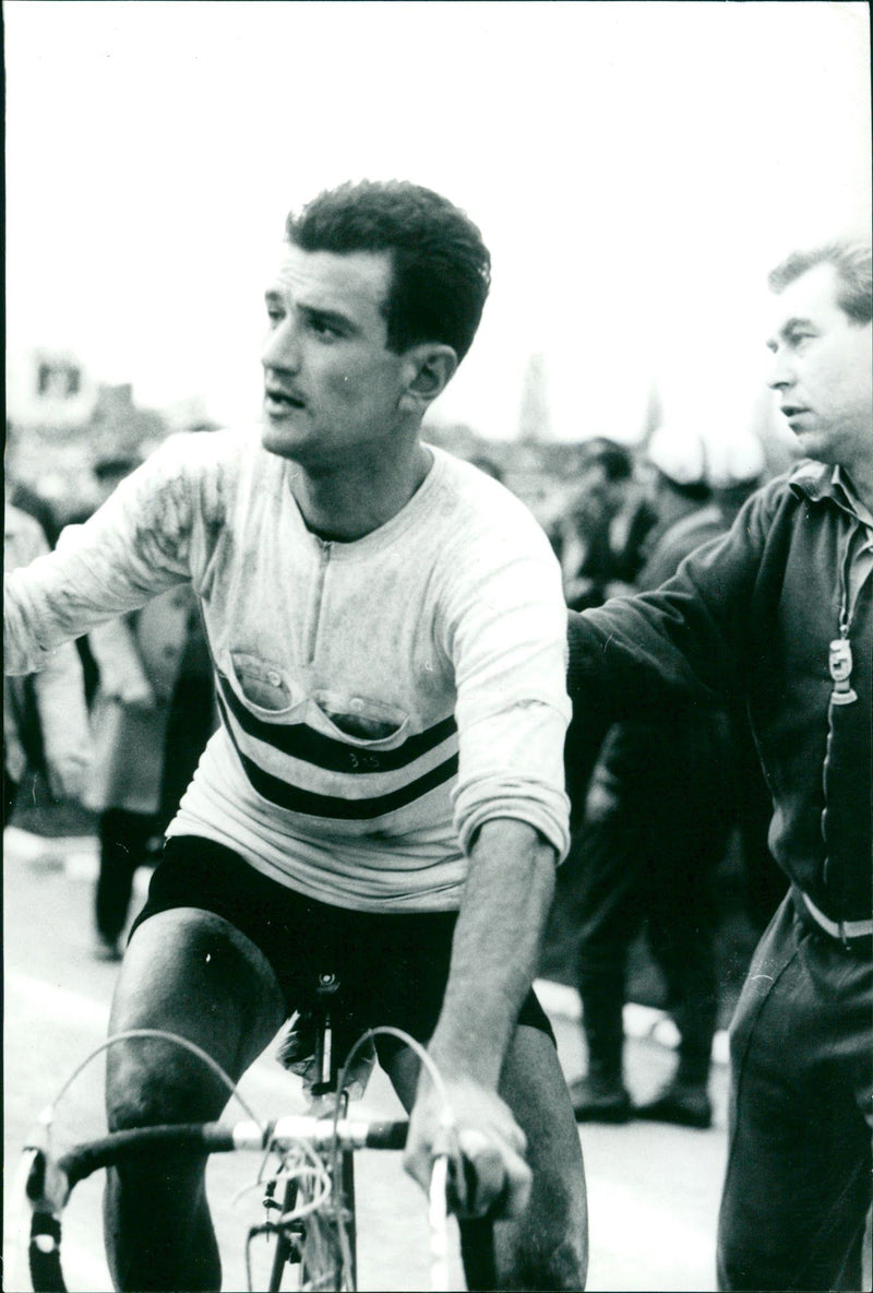 Gyözö Török on the 9th stage of the peace drive in 1960 - Vintage Photograph