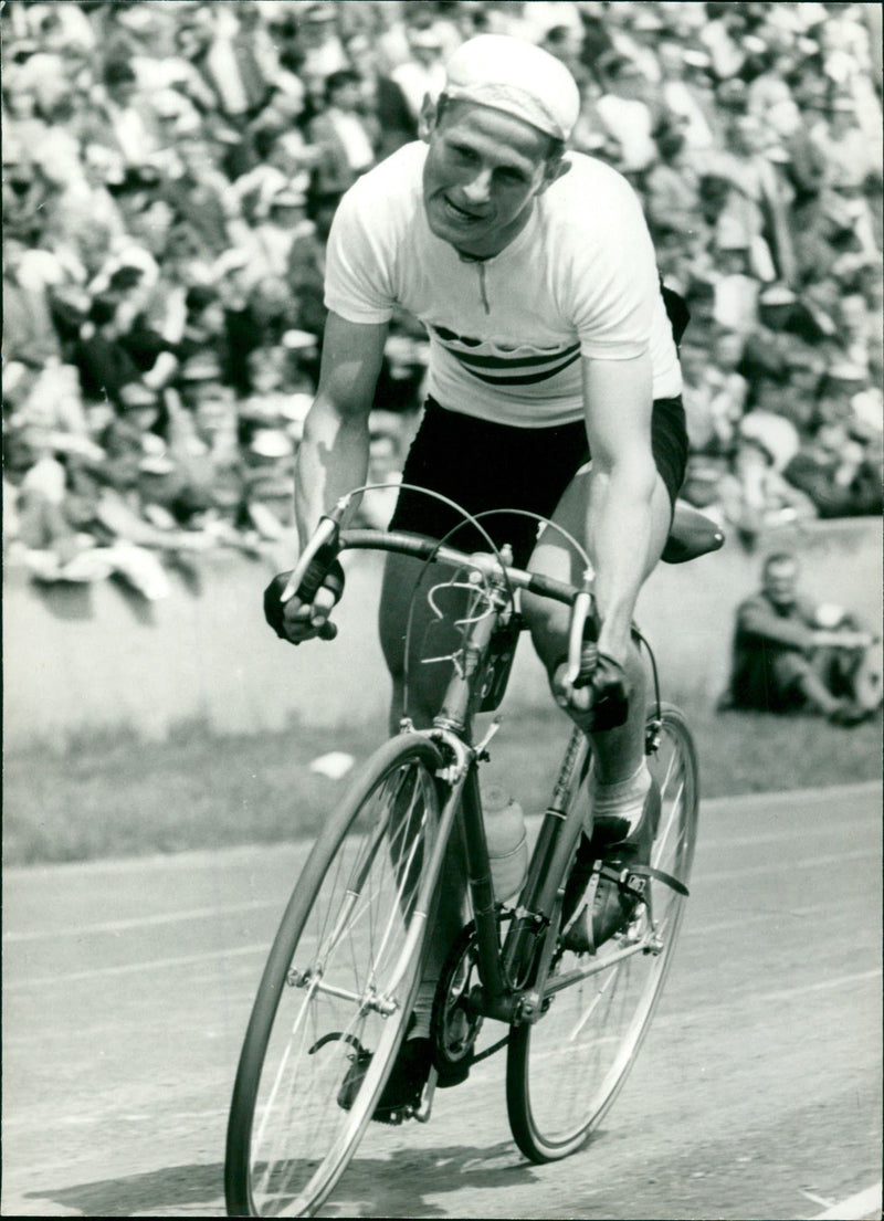 Janos Juszko on the peace drive in 1960 - Vintage Photograph