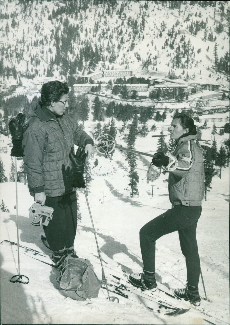 Christl Cranz and Andrea Mead-Lawrence - Vintage Photograph