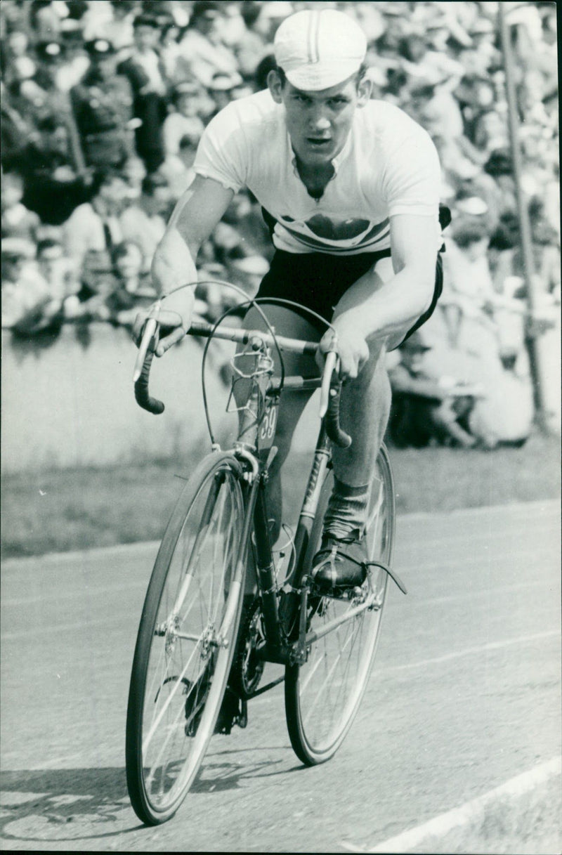 Jozsef Szerencses on the peace drive in 1960 - Vintage Photograph