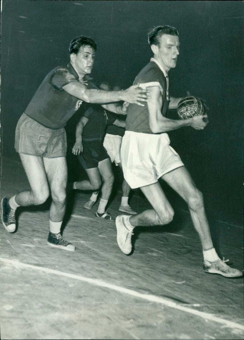 Handball game Hockholm - Dynamo 1957 - Vintage Photograph