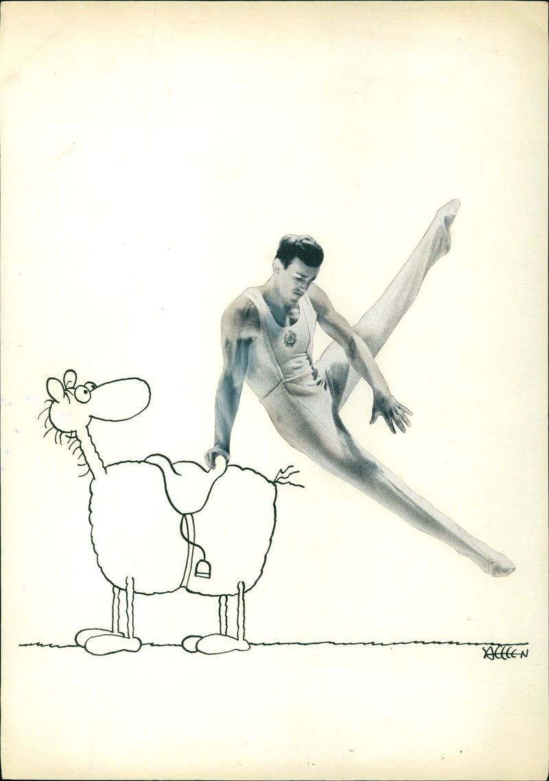 do gymnastics - Vintage Photograph