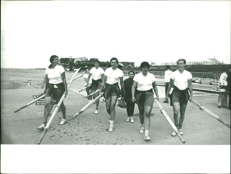 Women rowing team - Vintage Photograph