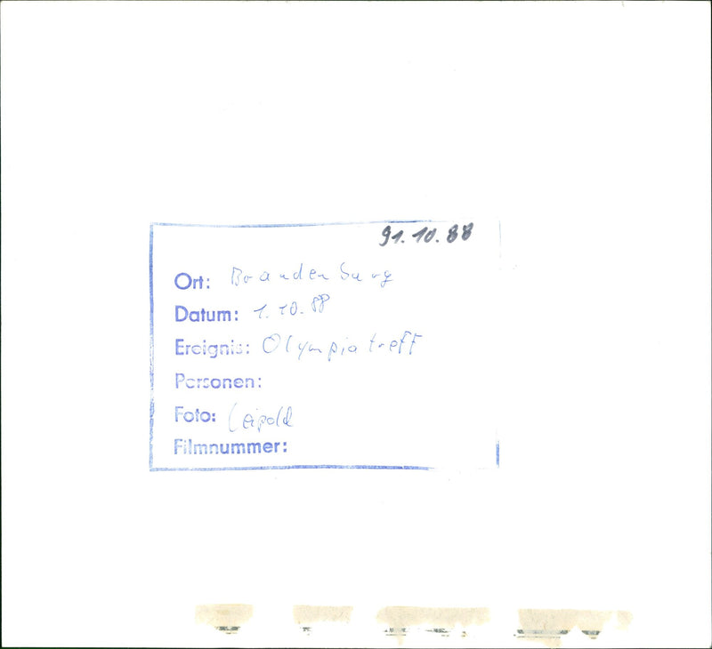 1988 OLYMPIA ALLY OLYMPIC TROFF TOOK PLACE BAUDEN SUNG GERMANY FILM - Vintage Photograph