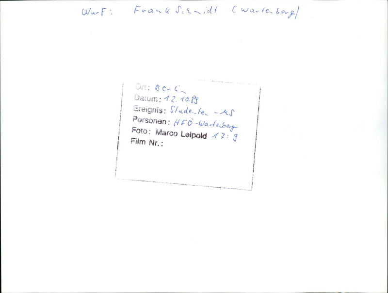 1988 STUDENTS HANDBALL BERLIN HFO WAIT SENG FILM LITTER FRANK SIEMIDT - Vintage Photograph