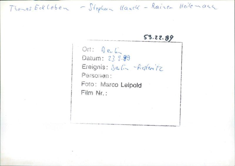 OBERLIGA MANNER PLACE BEULIN DATE EVENT DECLIN PRESTE FILM - Vintage Photograph