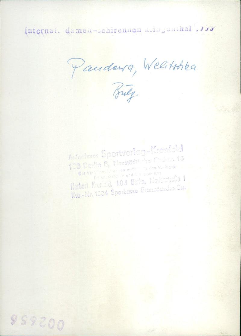 Welitschka Pandewa - Vintage Photograph