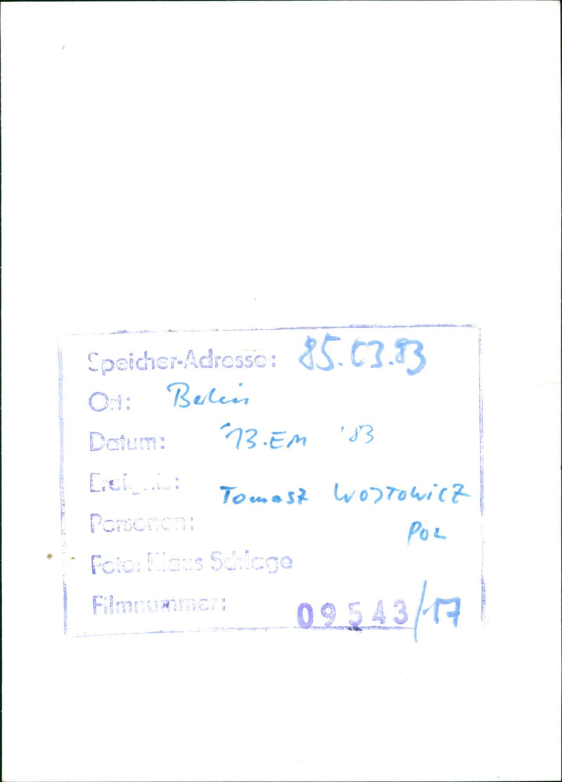 1985 DATE TOMASZ WOJTOWICZ PEOPLE POL TOUS SUISSE FILM NUMBER MEM - Vintage Photograph