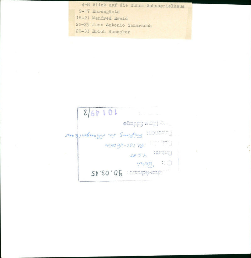 1995 BUHNE SCHAUSPIELHAUS BERLIN HOSTS FILM FESTIVAL EVER HONECKER ERICH - Vintage Photograph