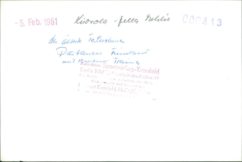 1961 FINLAND KUOROLA FELLA RELLIS COO DES CALENTE TELUCHNER DATANEN RUNKEND WUZ - Vintage Photograph