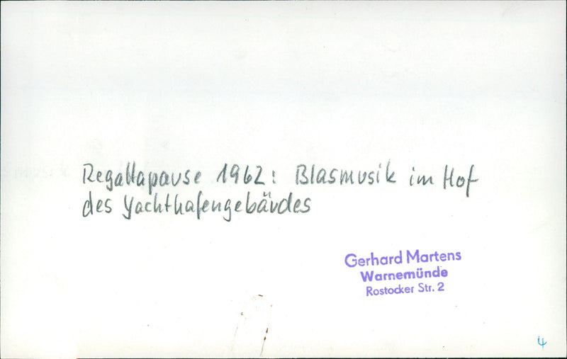 1962 GABBA PAUSE BLOW MUSIC HOA MARINA BUILDING BY GERHARD MARTENS WARNEMUNDE - Vintage Photograph