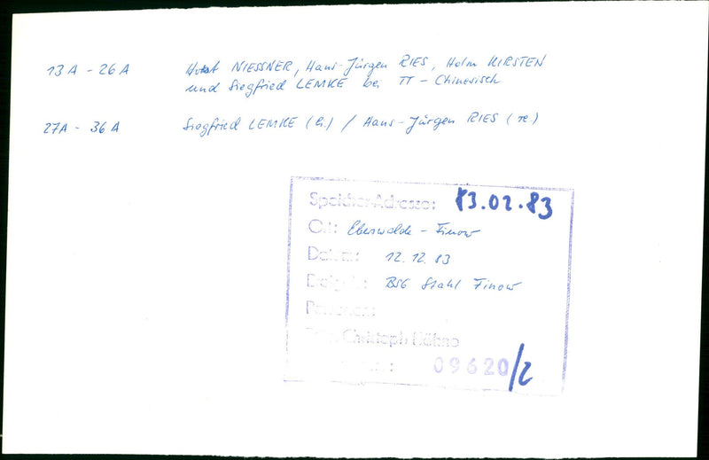 1983 ILUTAT NIESSNER HAW JURGEN RIES HOLM HEISTEN AND FIEGFRIED LEMKE CHI FILM - Vintage Photograph