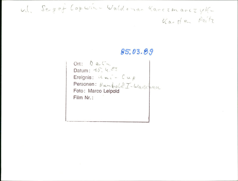 UMBOLDT BERLIN ITAIS CUP TOOK PLACE DENIA GERMANY HUMBOLDI WAUSCHE FILM - Vintage Photograph