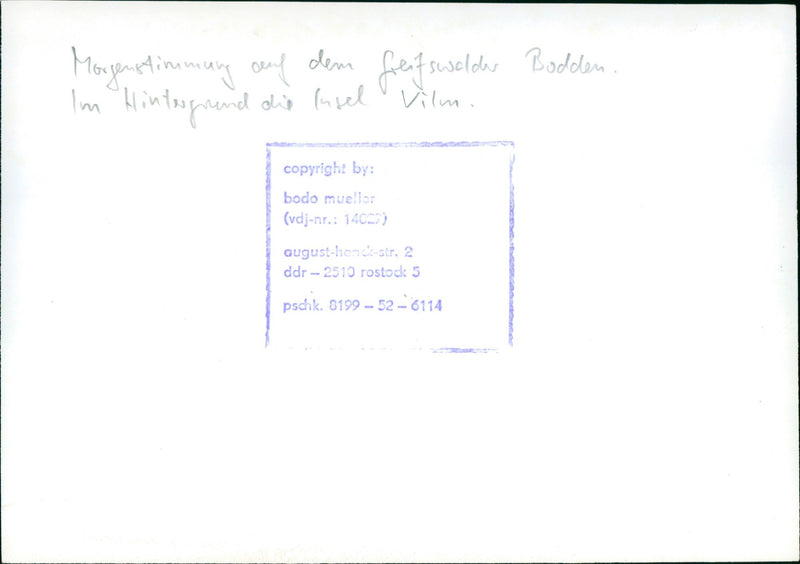 BACKGROUND ISLAND HIM BODO MUELLER VDJ AUGUS FILM - Vintage Photograph