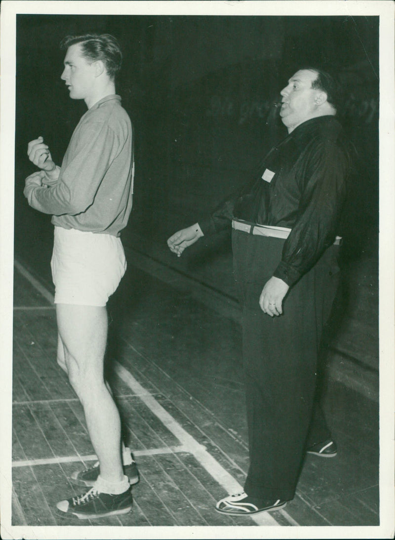 Handball international match GDR-CSR 1957 - Vintage Photograph