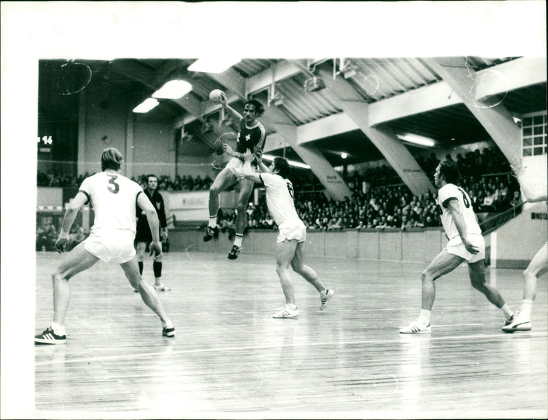 Handball game GDR-Switzerland 1977 - Vintage Photograph