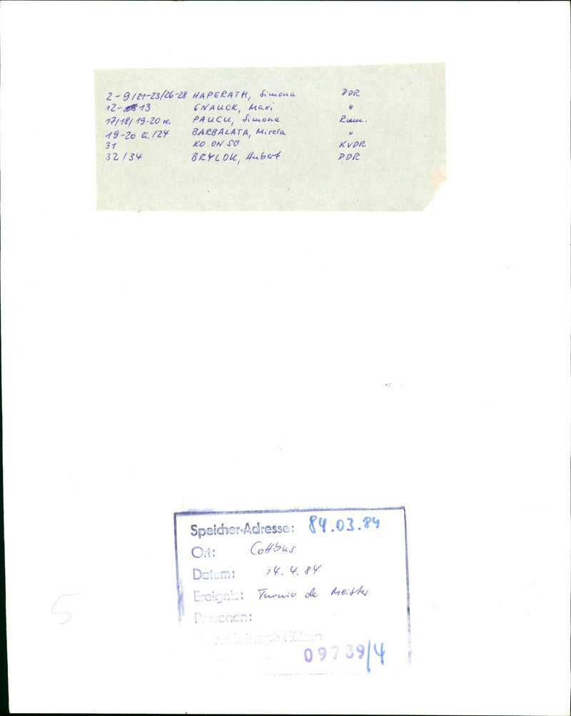 TOURNAMENT MASTERS CUBUS EROICNTI COTTBUS ESTONIA BALBALATA FILM - Vintage Photograph