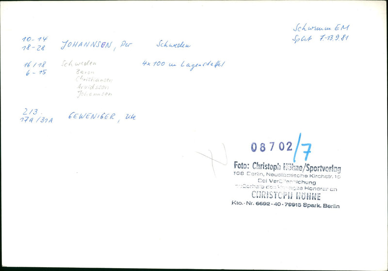 AROUVER OBULLDODODOC GUGUDELEDEC STOLE SCHWIMU SPL FILM - Vintage Photograph