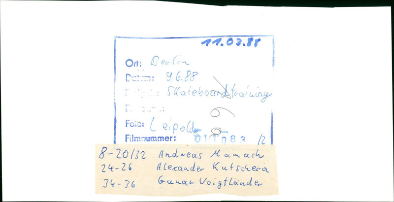 1988 TRAINING FILM NUMBER FOIS LEIPOLDO ANDREAS MAMMACH ALEXANDER KUTSCHERA EXAC - Vintage Photograph