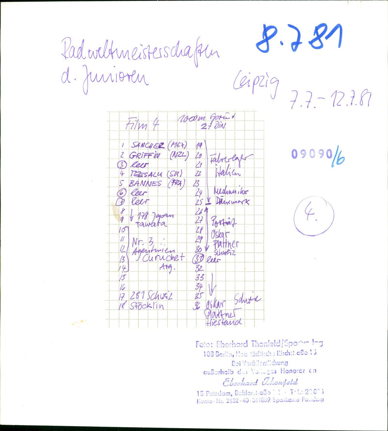 UNCOVER LLOLTMEISTERSCHA OSKAR SCHUIZ OSKA CHAMPION FILM - Vintage Photograph