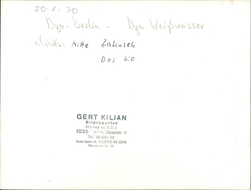 SPOLUDE MATERIALS WHITE WATER ODI DUNA BERLIN DYN WEIGSWASS - Vintage Photograph