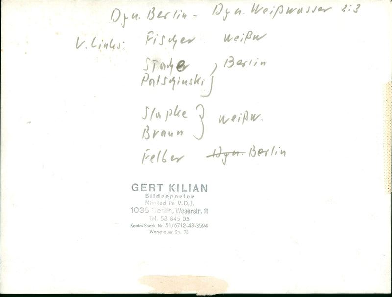BERLIN DYN WEIWASSER AT EMER IELWEG SELANDIA GNUSSER - Vintage Photograph