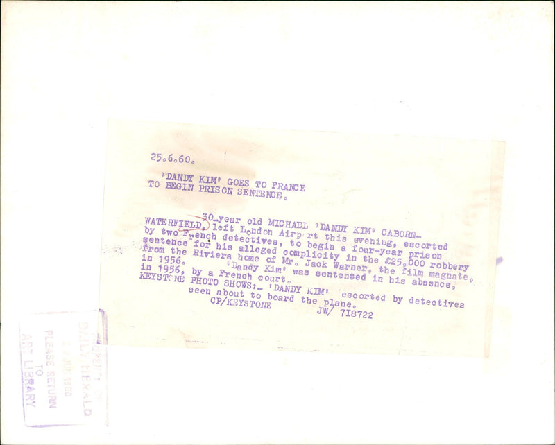 1956 KEYSTONE FRENCH FRANCE FILM POLICE - Vintage Photograph