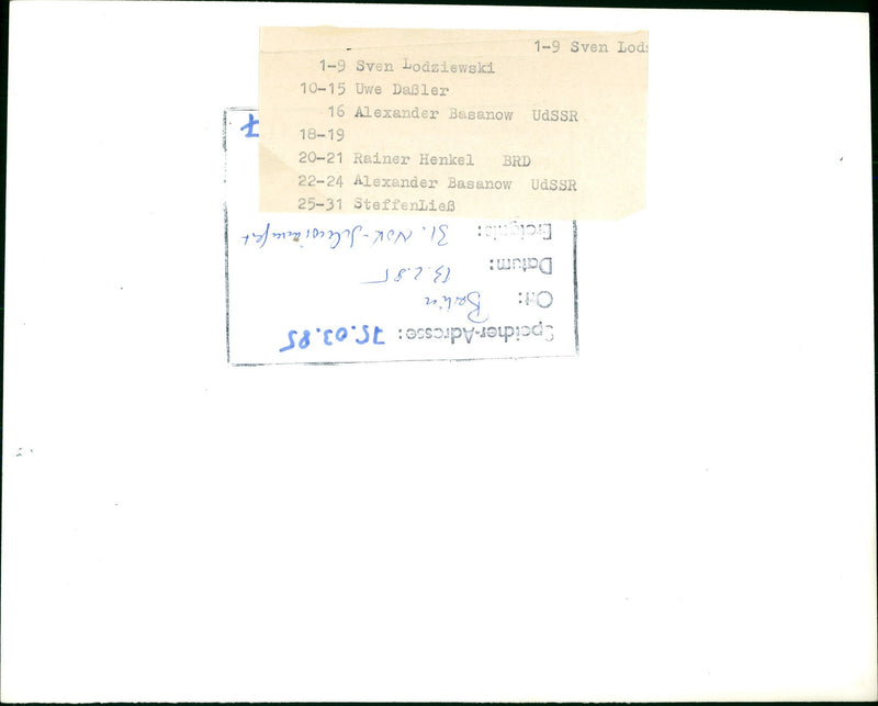 1959 BURIM SEST SVEN LOD LODZIEWSKI UWE DALER ALEXANDER BASHANOV USSR FILM - Vintage Photograph