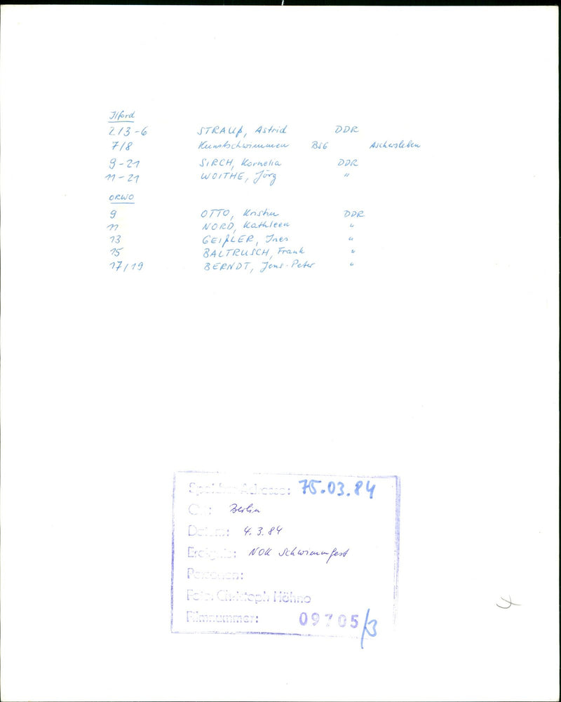 1984 DECISION FIRALE FREESTYLE FOLLOWSS RAILWA ROTH FILM PETER - Vintage Photograph