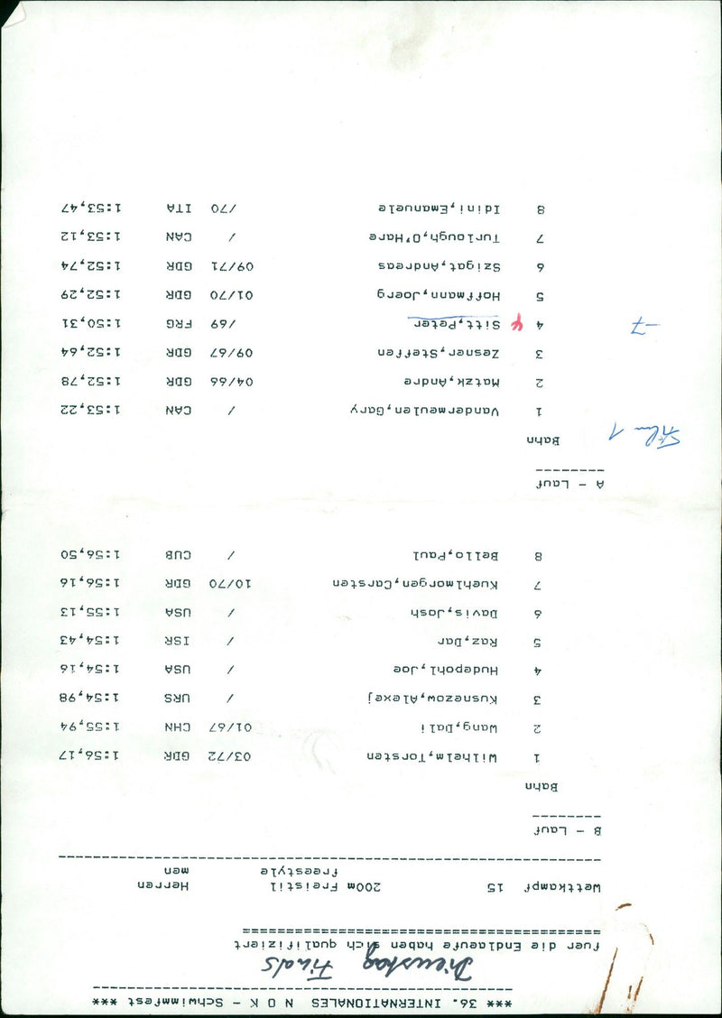 1972 RESISTANT BERTON MEN FREESTYLE RUNNING TRACK FILM PAUL PETER - Vintage Photograph