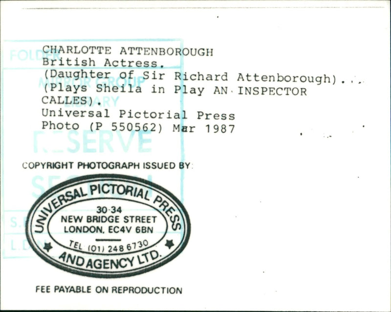 Charlotte Attenborough - Vintage Photograph