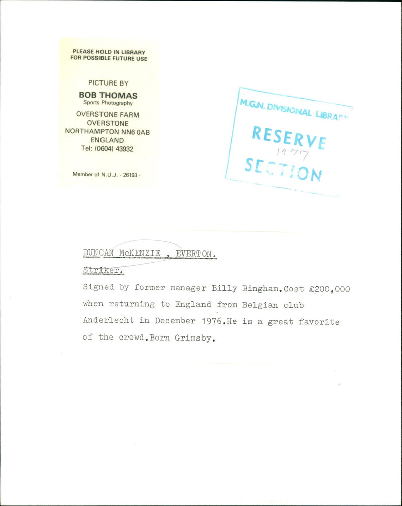 Duncan McKenzie - Vintage Photograph