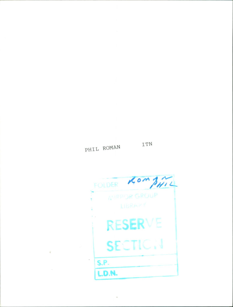 ROMAN PHIL - ITN ROMPHIL PHIL - Vintage Photograph