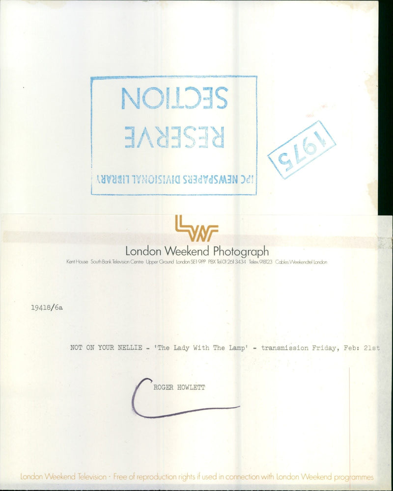 HOWKETT ROGER ACTOR - AIS TYNOISIAIO NOLLIS SADDSAAN HOWLETT, LONDON, LA, LADY - Vintage Photograph