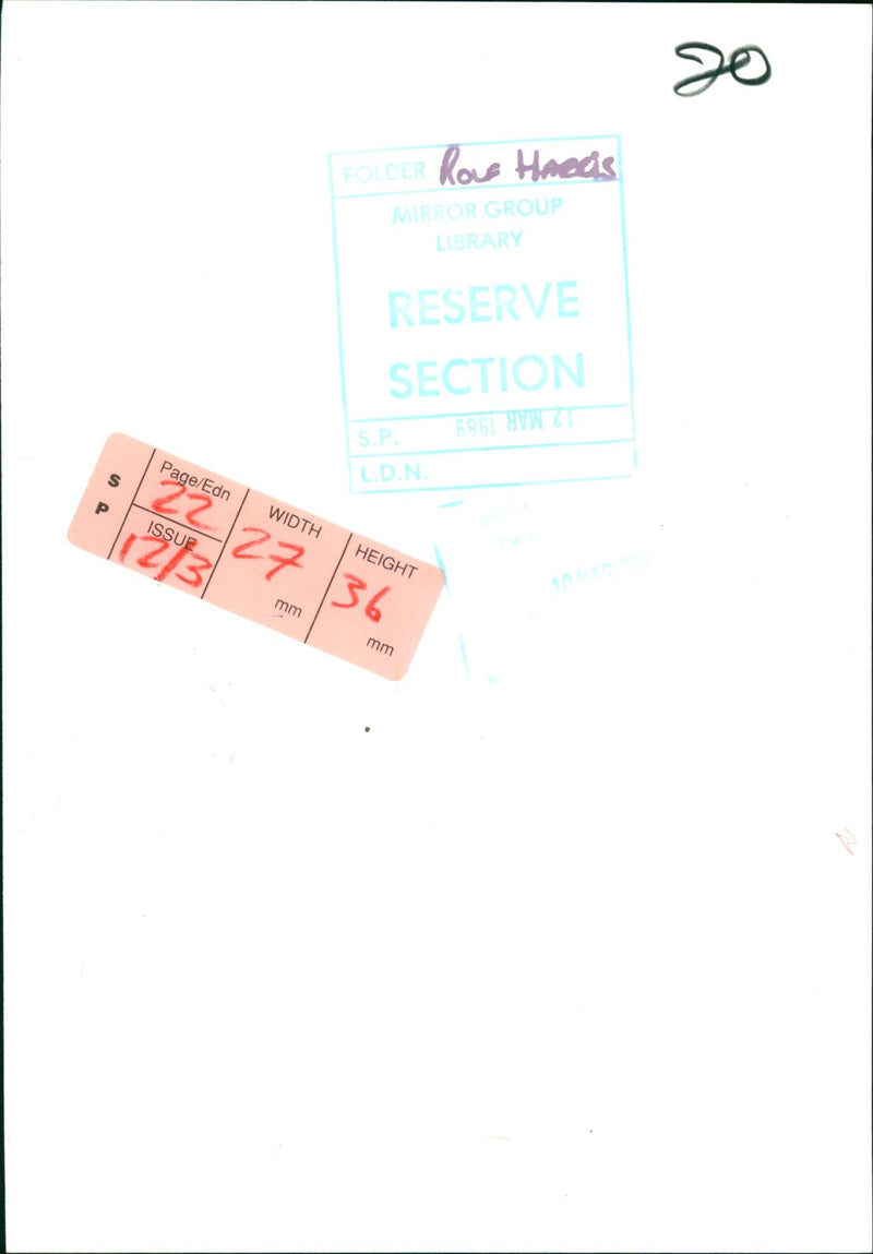 HARRIS ROLE TRI MUSIC TVI SINGER - HOEDS ROWE LOER, SECTION - Vintage Photograph