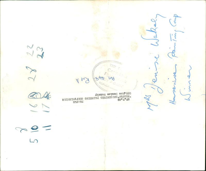WAKELY MES DENISE PEOPLE HOUSEWIVES PRINTING COMPETITION - COMPANY, FILM - Vintage Photograph