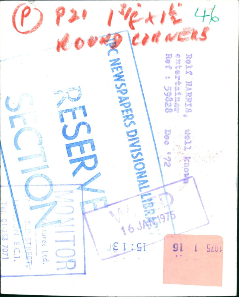 1975 - HARRIS ROLF TVI MUSIC TVI SINGER ROLS ENONKA - Vintage Photograph