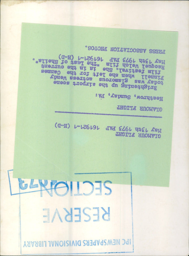 1973 - FINNELL WENDY ACTRESS IPC NEWSPAPERS DIVISIONAL LIBRARY, FILM - Vintage Photograph