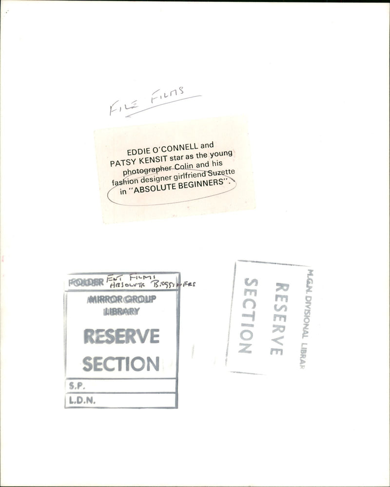 KESIT PATSY - EDDIE FILE OCONNELL FILMS COLIN, FASHION, DESIGNER - Vintage Photograph