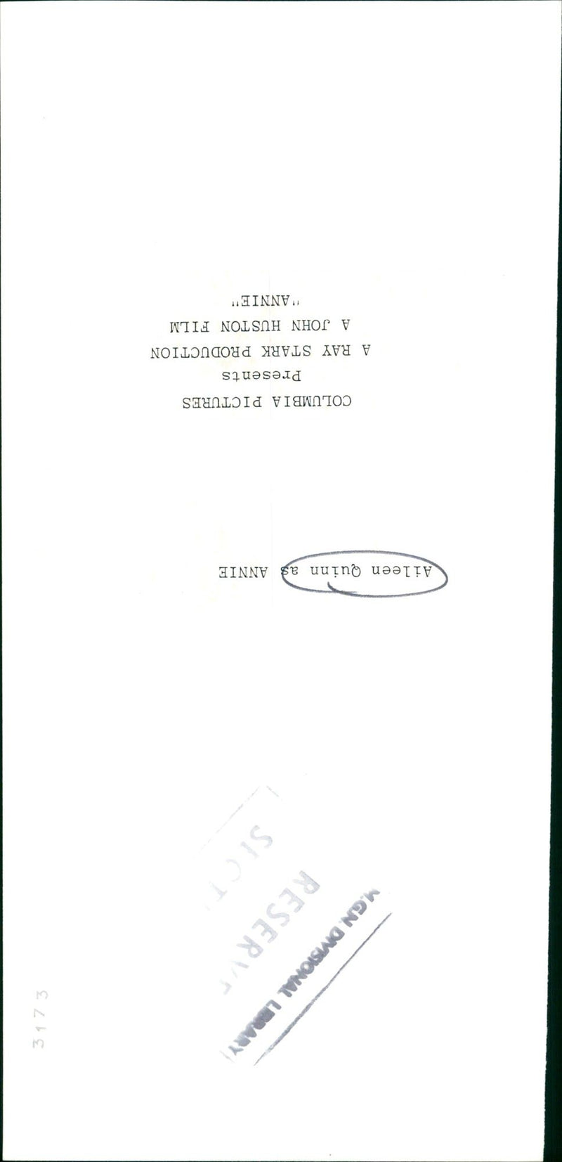 QUINN - DIVISIONAL LIBRARY, JOHN, FILM - Vintage Photograph