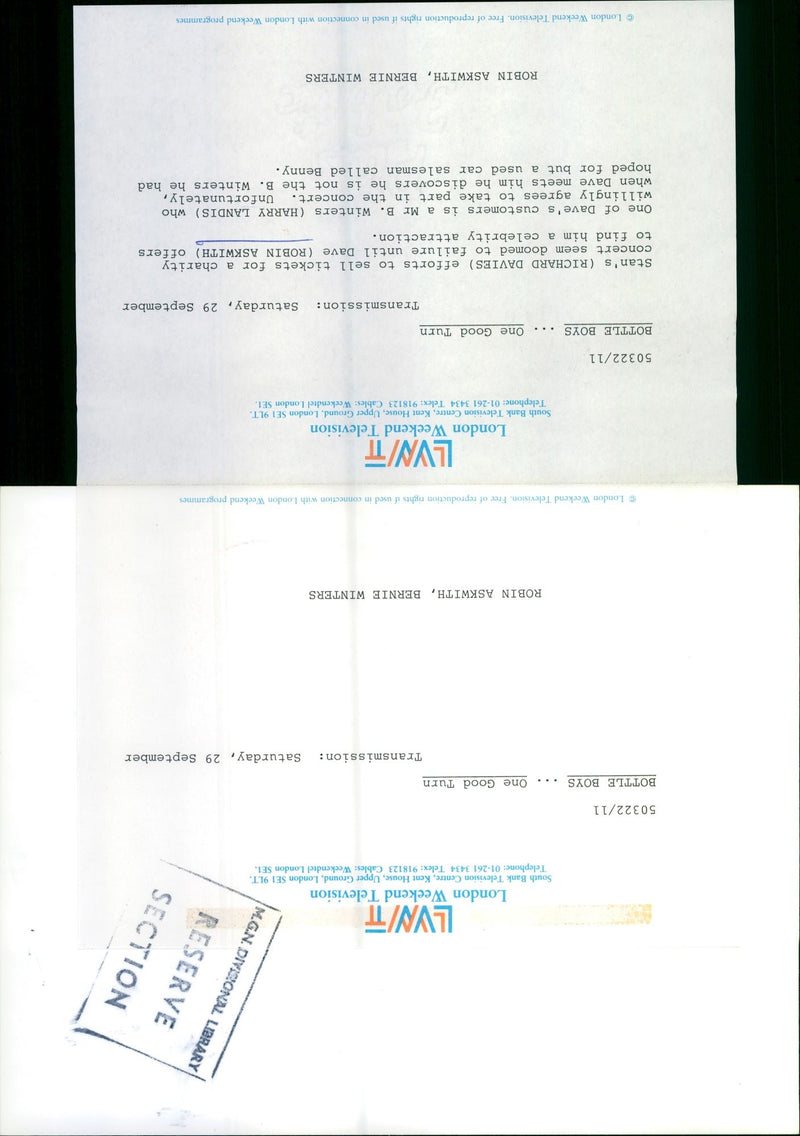 WINTERS MIKE BER NIE COMEDIANS - DIVISIONAL LIBRARY DAVE ROBIN, LONDON, CONCERT - Vintage Photograph