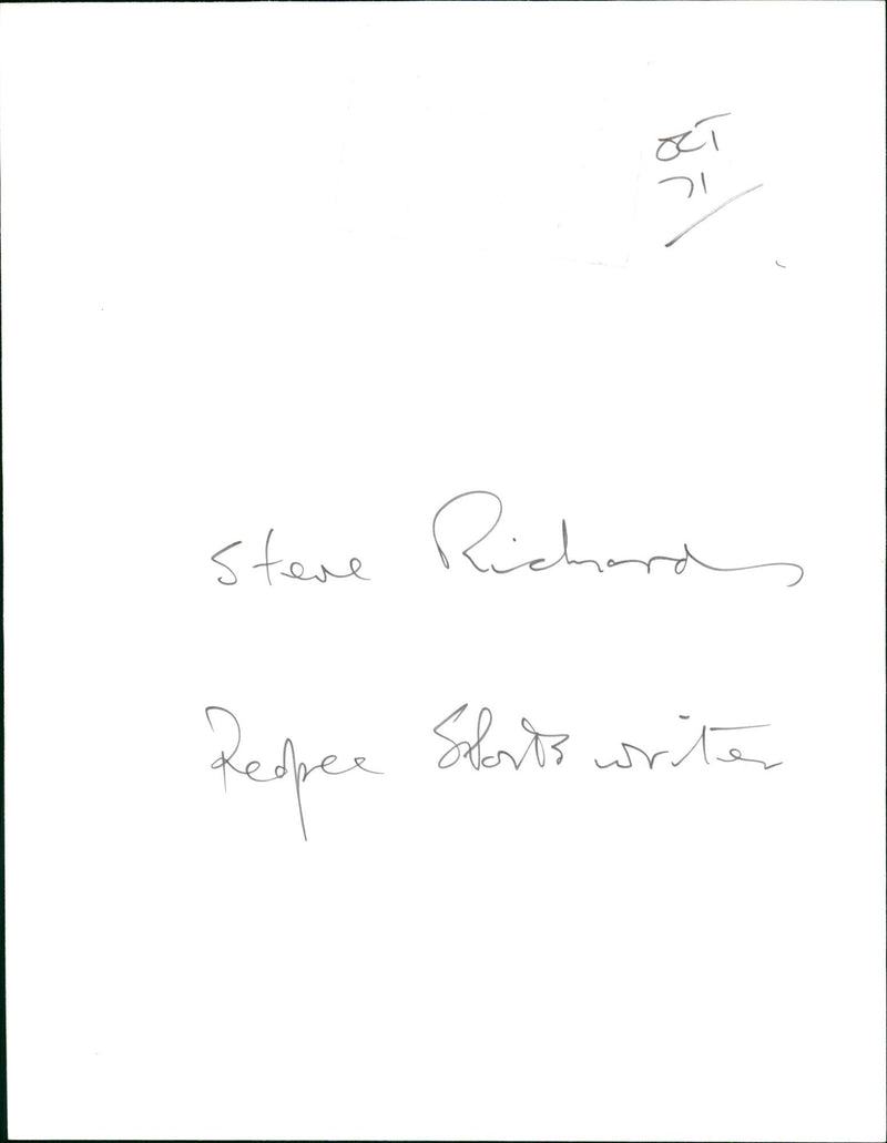 RICHARDS STEVE EXP STAFF - STANE RESPERA, WRITER - Vintage Photograph