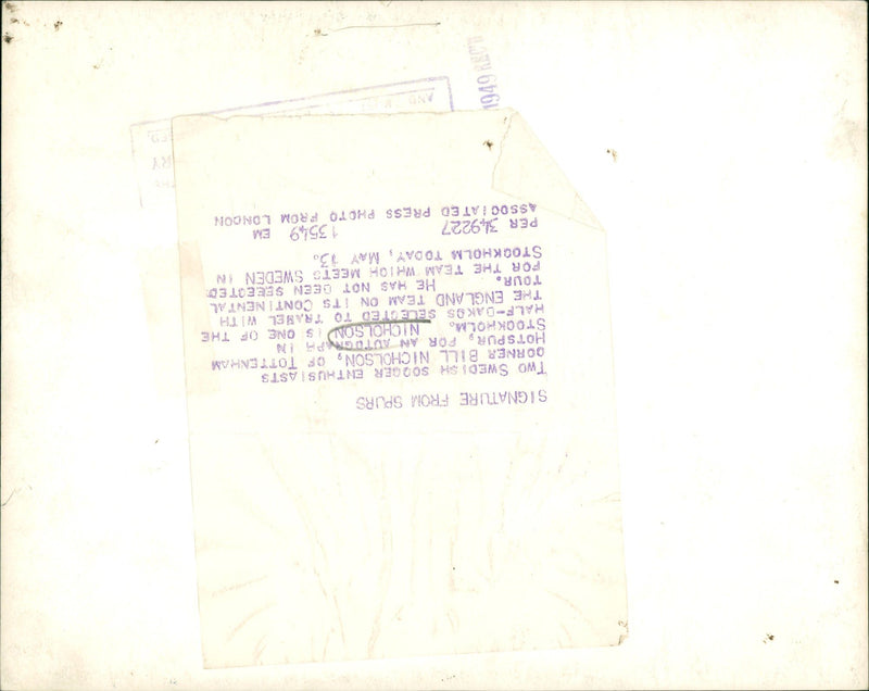 NICHOLSON BILL FOOTBALL SPURS C C MAN - TWO SIGNATURE FROM, LONDON, - Vintage Photograph