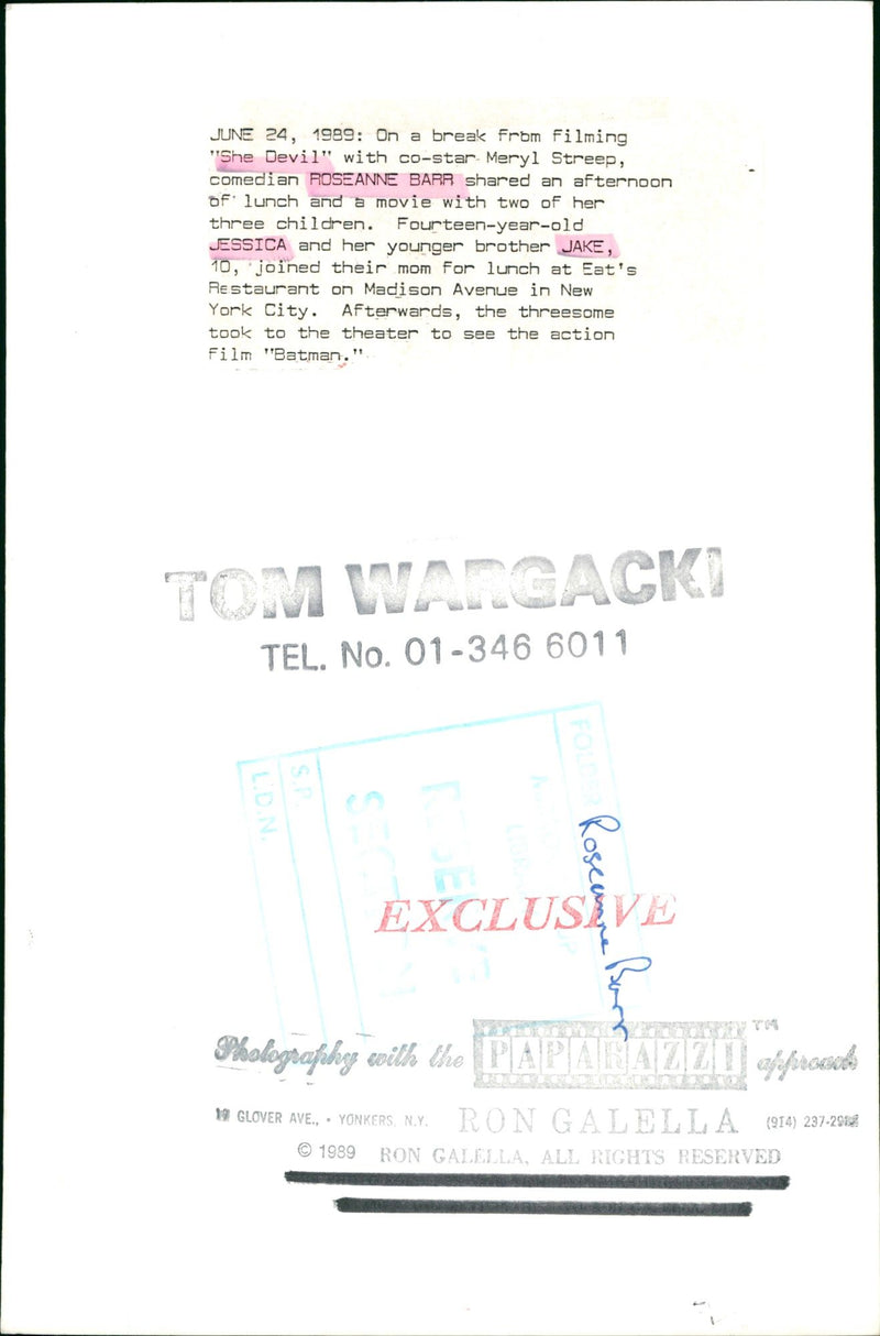 1989 - JENSEN KIS DISC JOCKEY JUNE BREAK BY GALELLA RON TOM TEL WARGACKI, MOVIE - Vintage Photograph