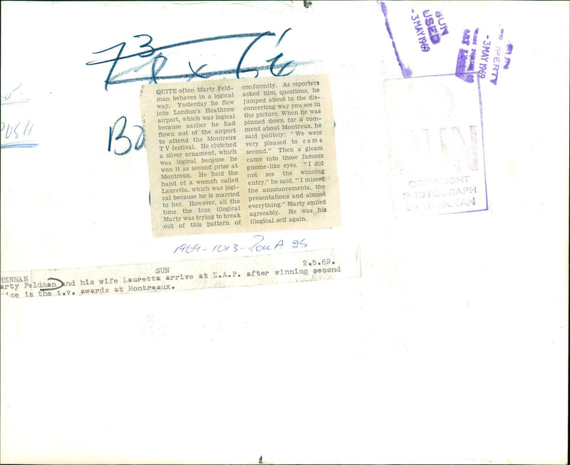 FELDMAN. MARTY. T. V. SCRIPTWRITER - Vintage Photograph