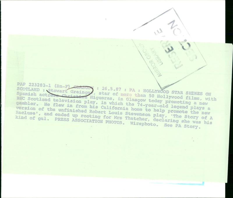 GRANGER STENART FILMS - Vintage Photograph