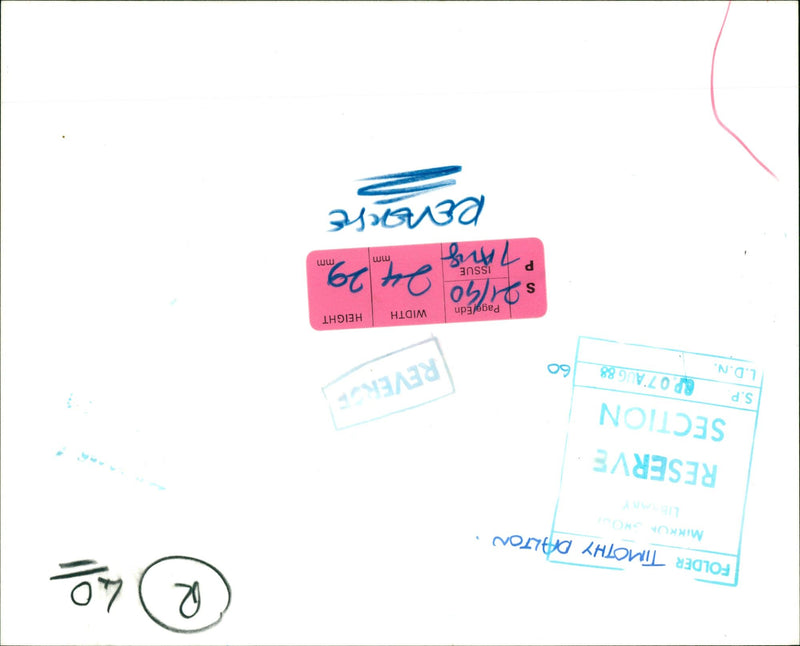 DALTON TIMOTHEE - FOLDER TIMOTHY 7 TIMOTHEE

 EDWARDS ANTHONY MM, STAR, FILM - Vintage Photograph