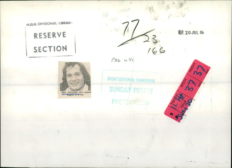 DICKSON NEIL - DIVISIONAL, PEOPLE, FILM - Vintage Photograph