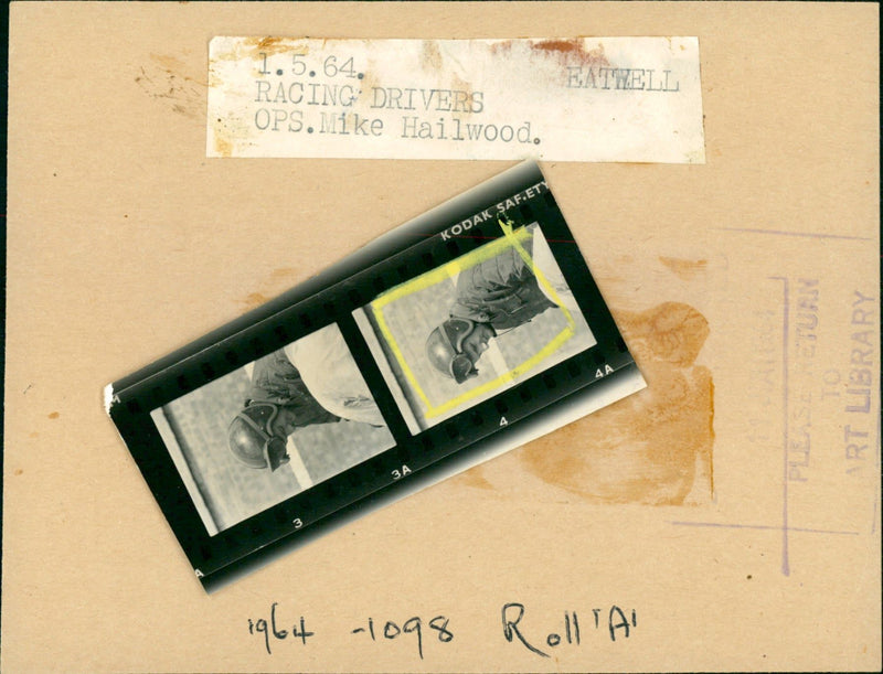 1964 - EATWELL DRIVER OPS INLIKE HAILWOOD KODAK SAF ETY FILM PLEASATURN ART - Vintage Photograph