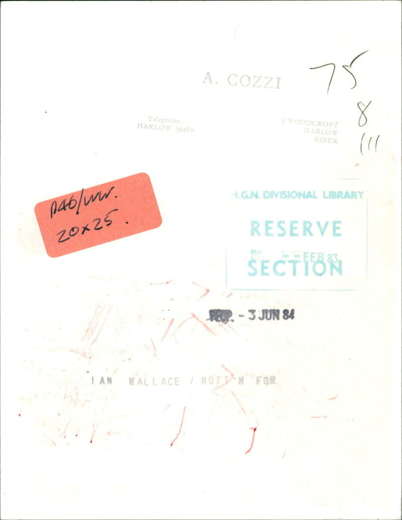 1940 - WALLACE IAN FOOTBALL SUNDERLAND GOVENTRY TELEPHONE HARLOW COZZI, X - Vintage Photograph